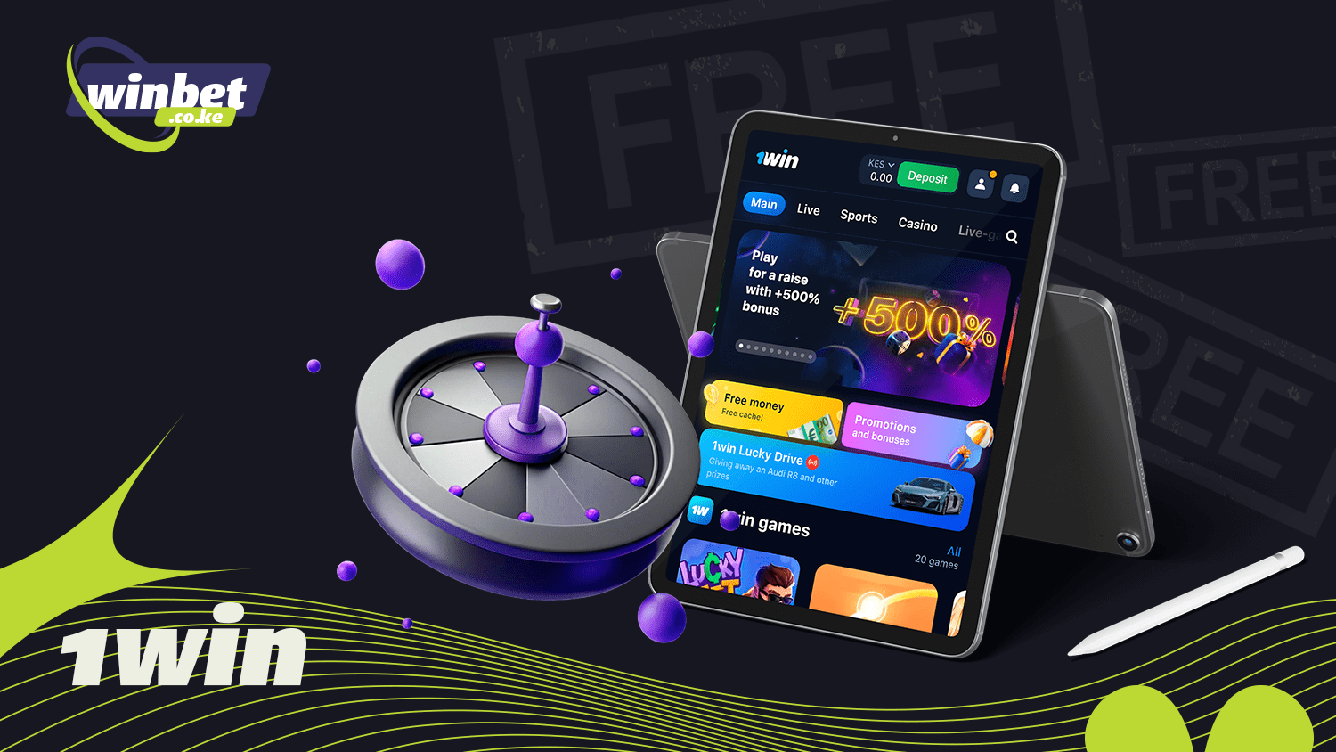 One of the best online casinos with free spins is 1win