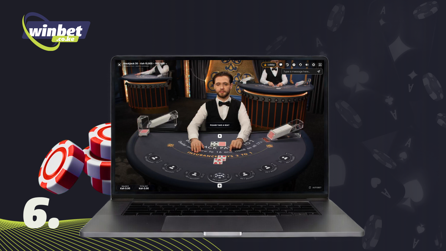 After the cards have been dealt, decide on your actions in the blackjack game