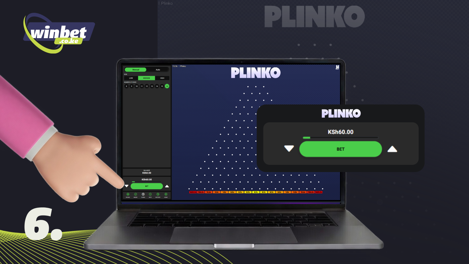 Select your bet size in Plinko before starting the game